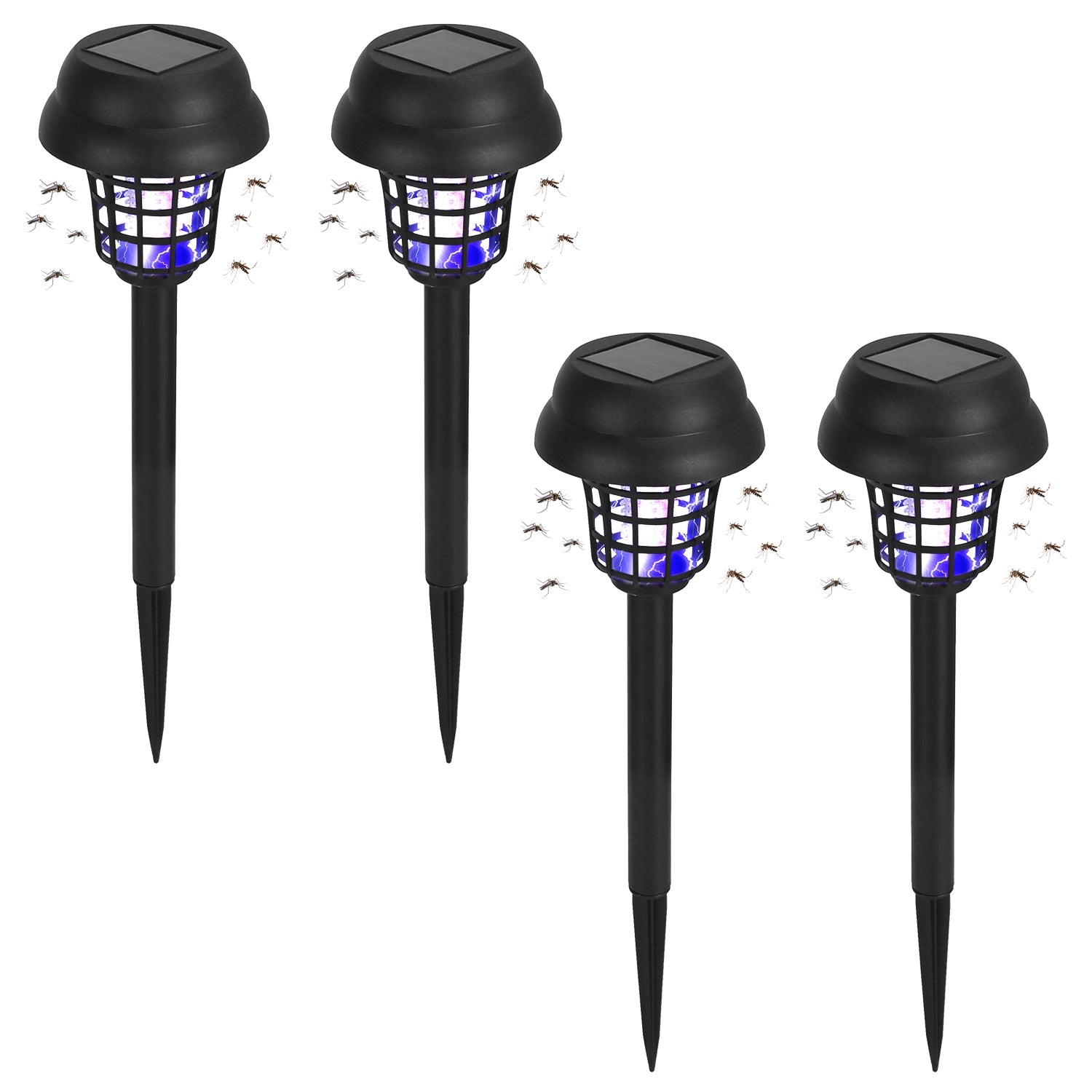 4 Pack Solar Powered Mosquito Zapper Outdoor Insect Killer Torch Waterproof Bug