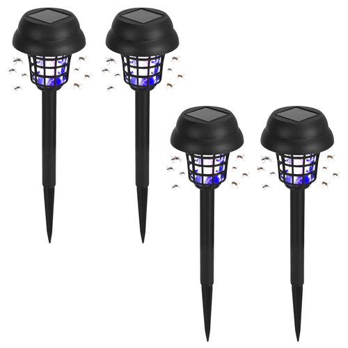 4 Pack Solar Powered Mosquito Zapper Outdoor Insect Killer Torch Waterproof Bug