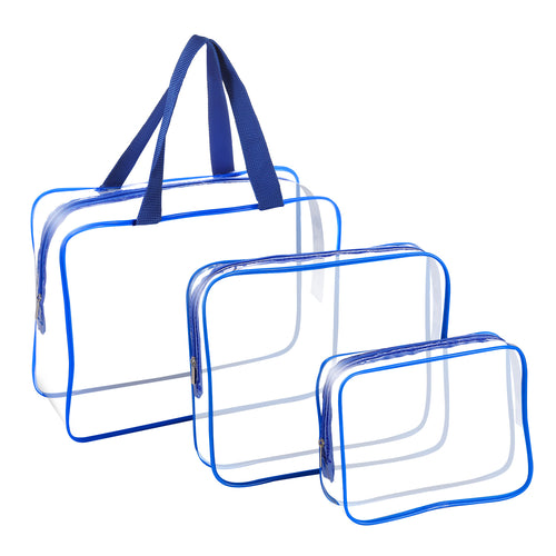 3Pcs Clear Travel Bags Waterproof Cosmetic Makeup Lotion Toiletry Wash Hand 3338