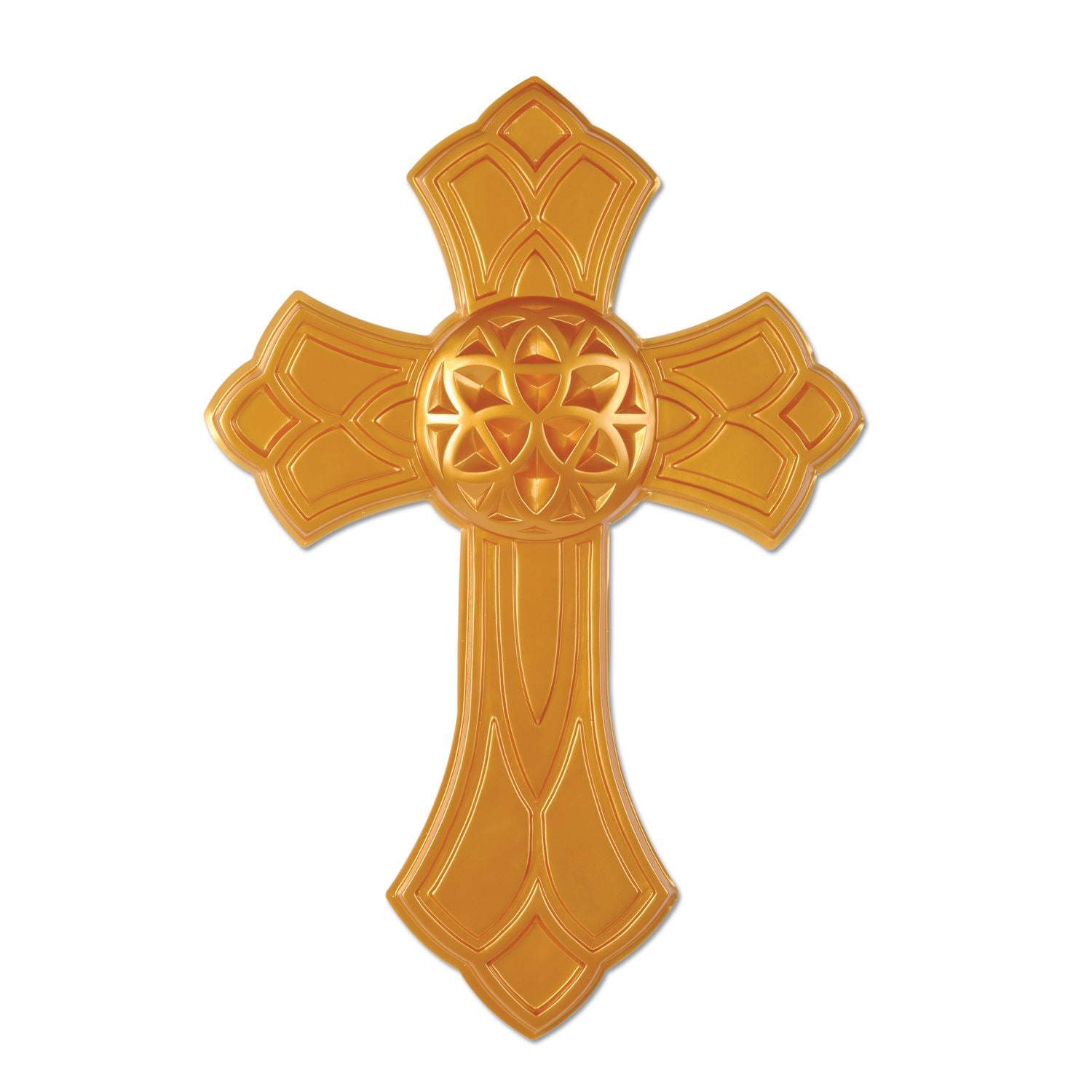 Beistle Gold Plastic Cross - Religious | Party Supply | Decoration