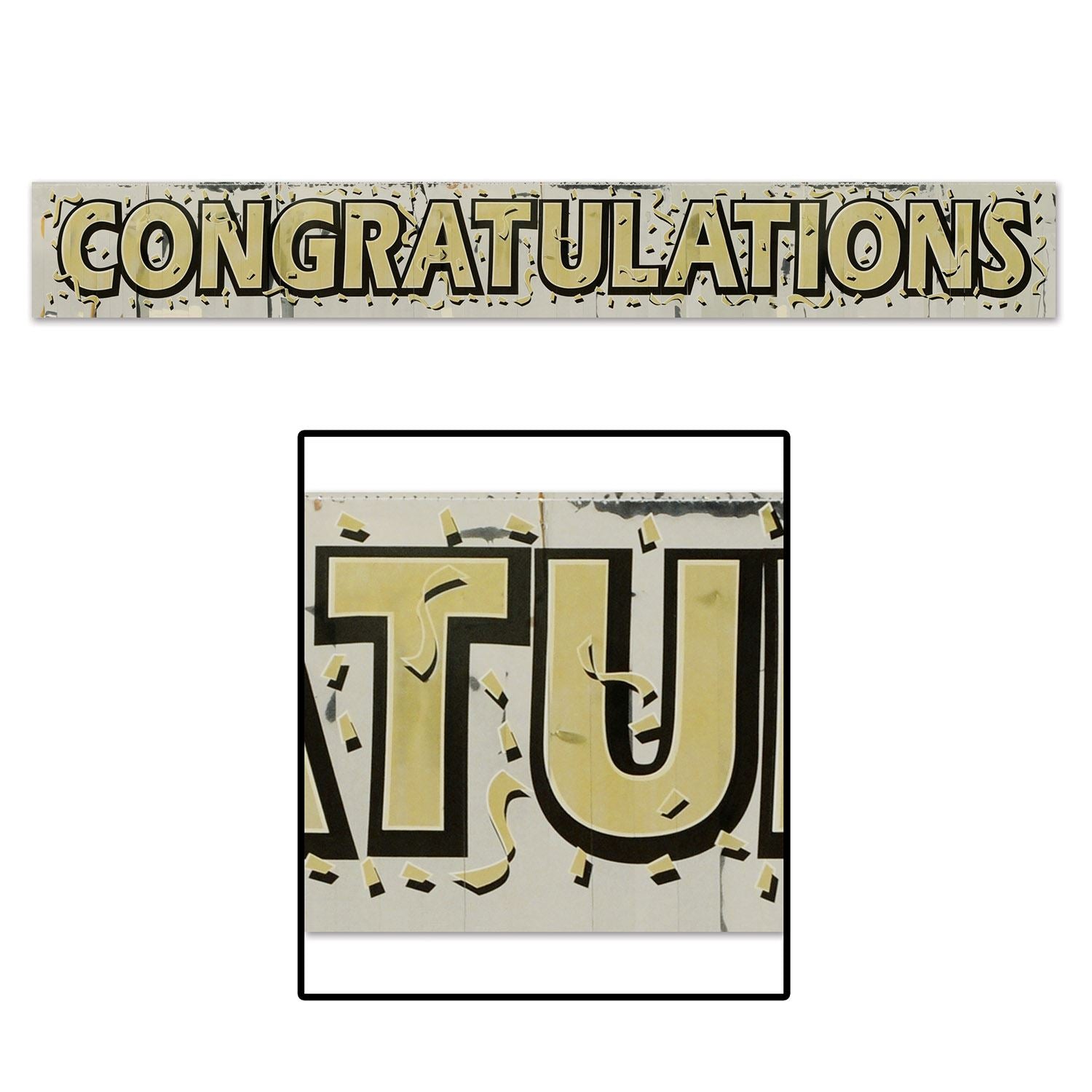 Beistle Metallic Congratulations Banner - Anniversary | Party Supply