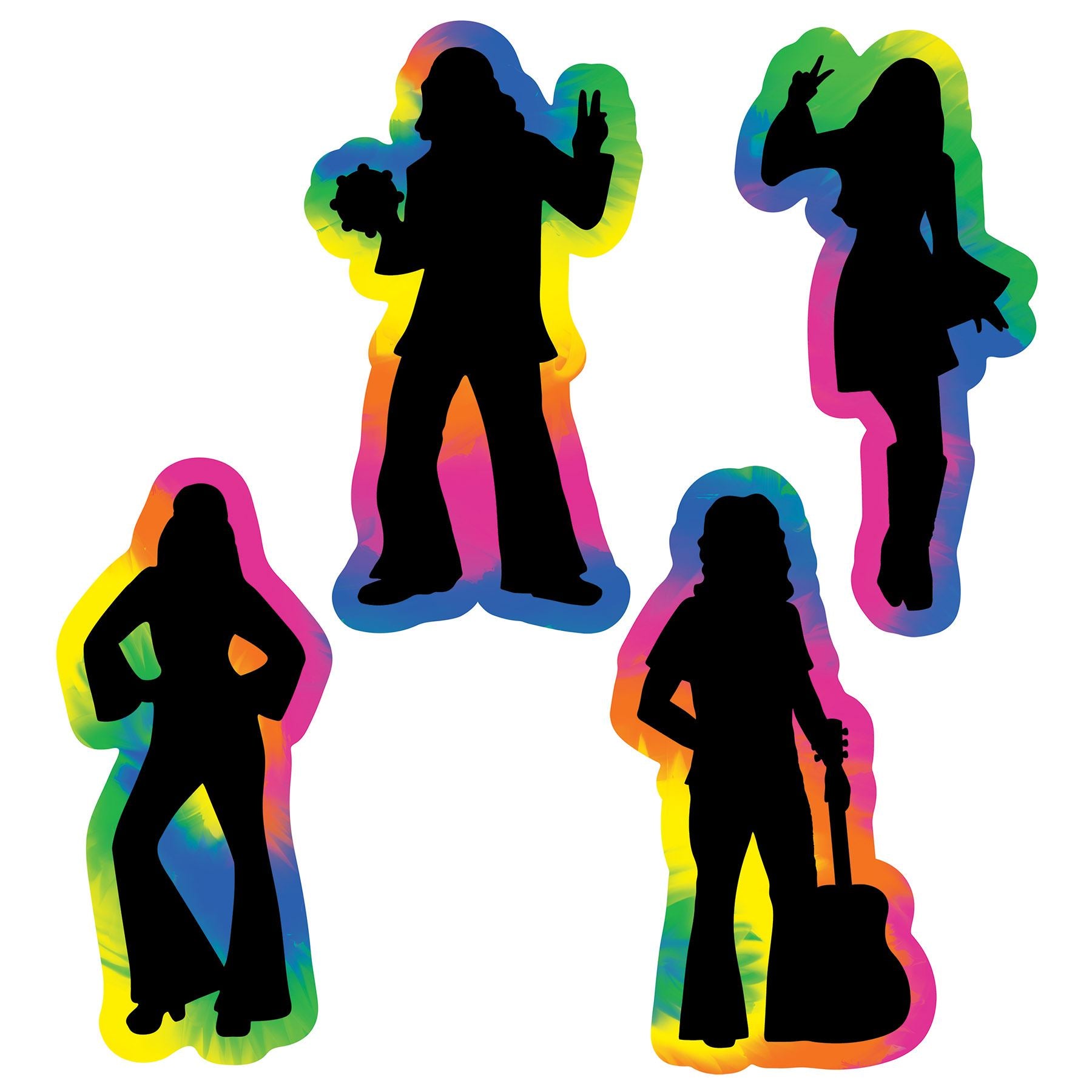 Beistle 60's Hippie Silhouettes | Party Supply | Decoration