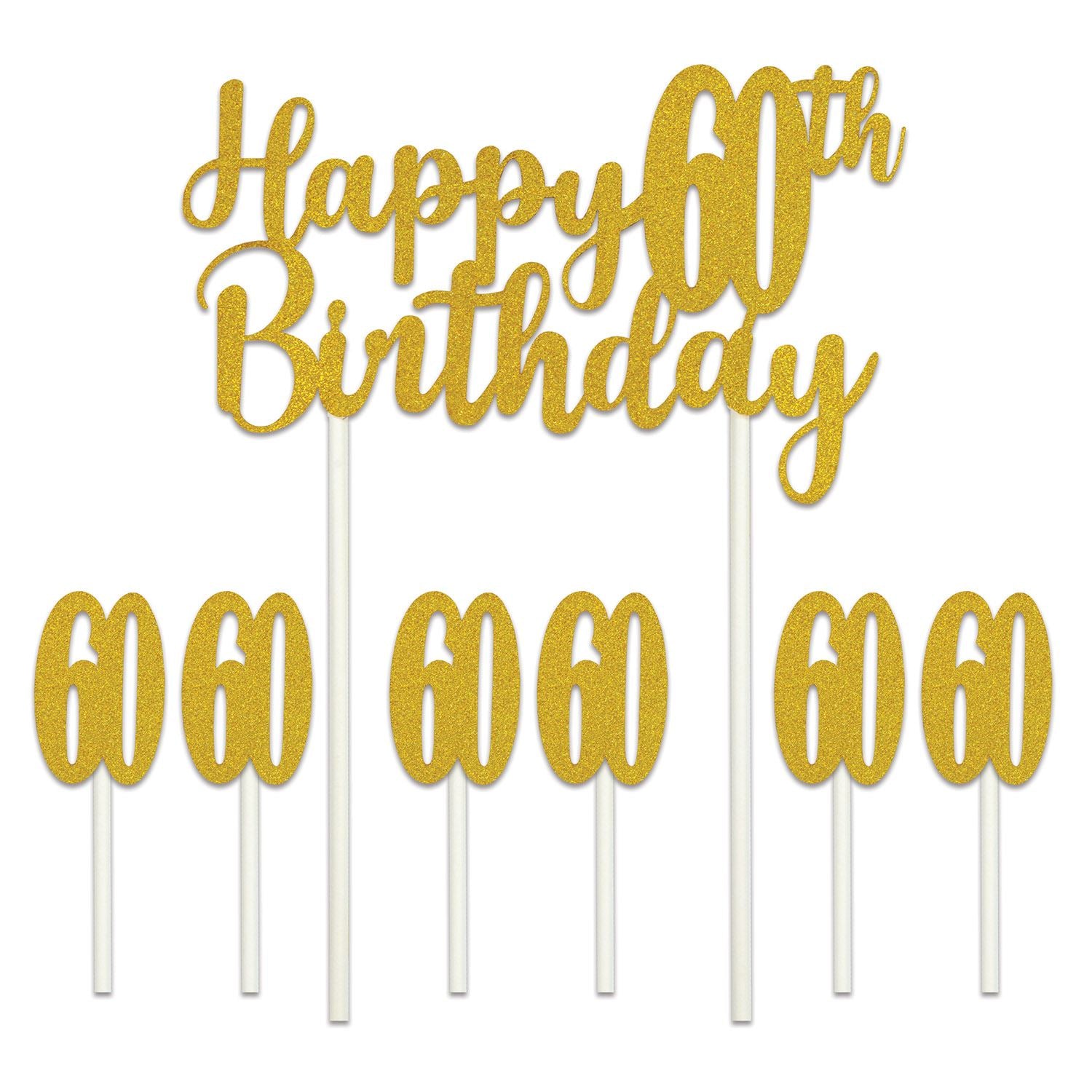 Beistle Happy "60th" Birthday Cake Topper - Birthday-Age Specific | Party