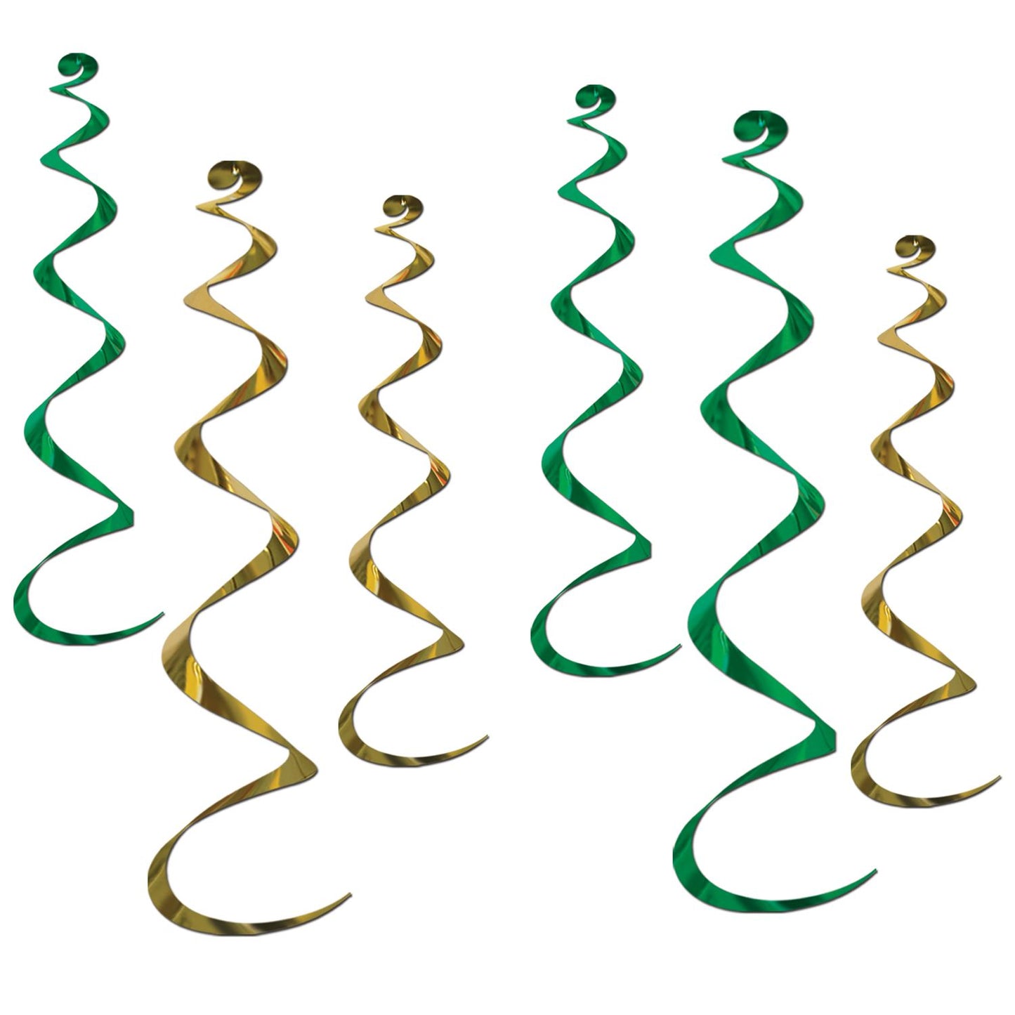 Beistle Green and Gold Twirly Whirlys - General Occasion | Party Supply