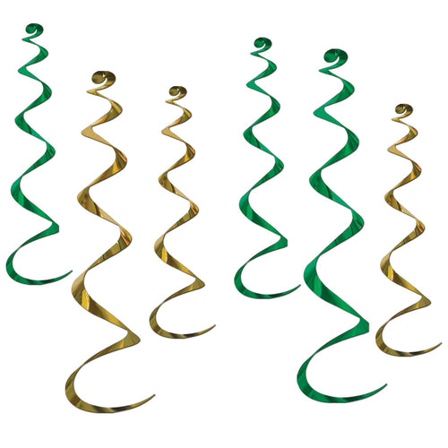 Beistle Green and Gold Twirly Whirlys - General Occasion | Party Supply