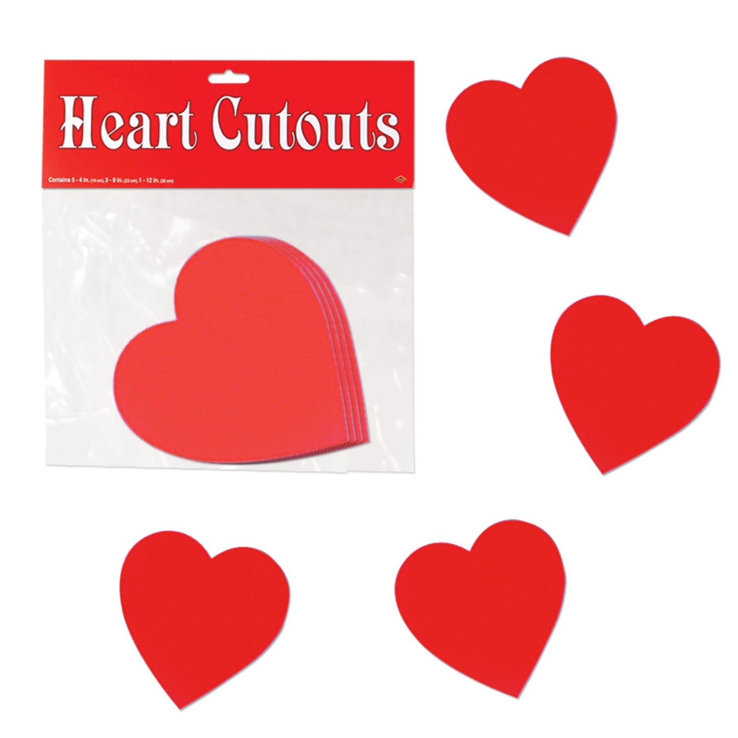 Beistle Red Heart Cutouts - Valentines | Party Supply | Decoration