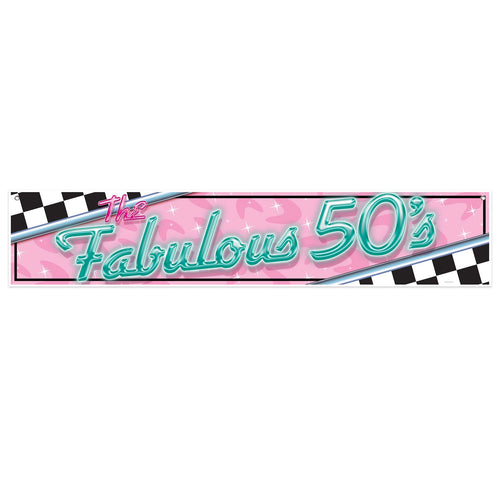 Beistle All Weather The Fabulous 50's Banner - 50's/Rock & Roll | Party Supply