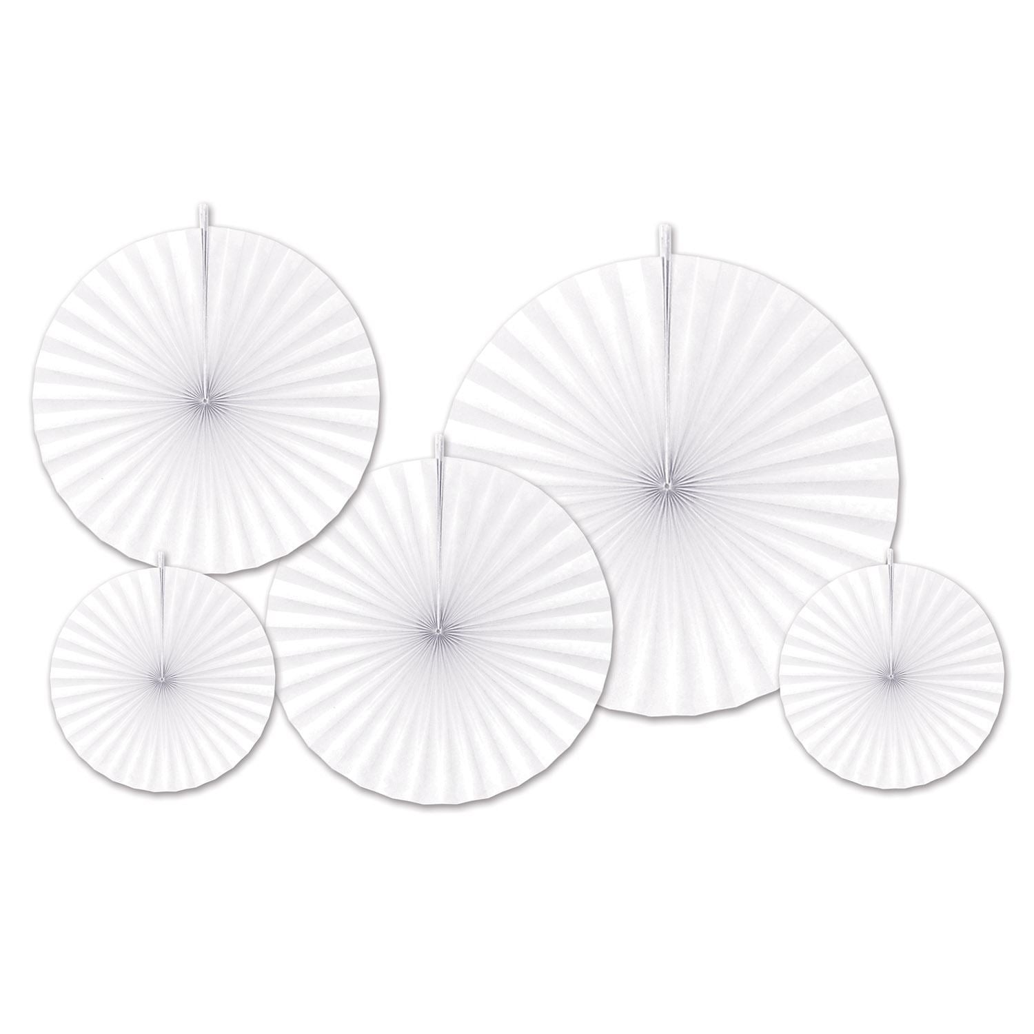 Beistle White Accordion Paper Fans - Wedding | Party Supply | Decoration