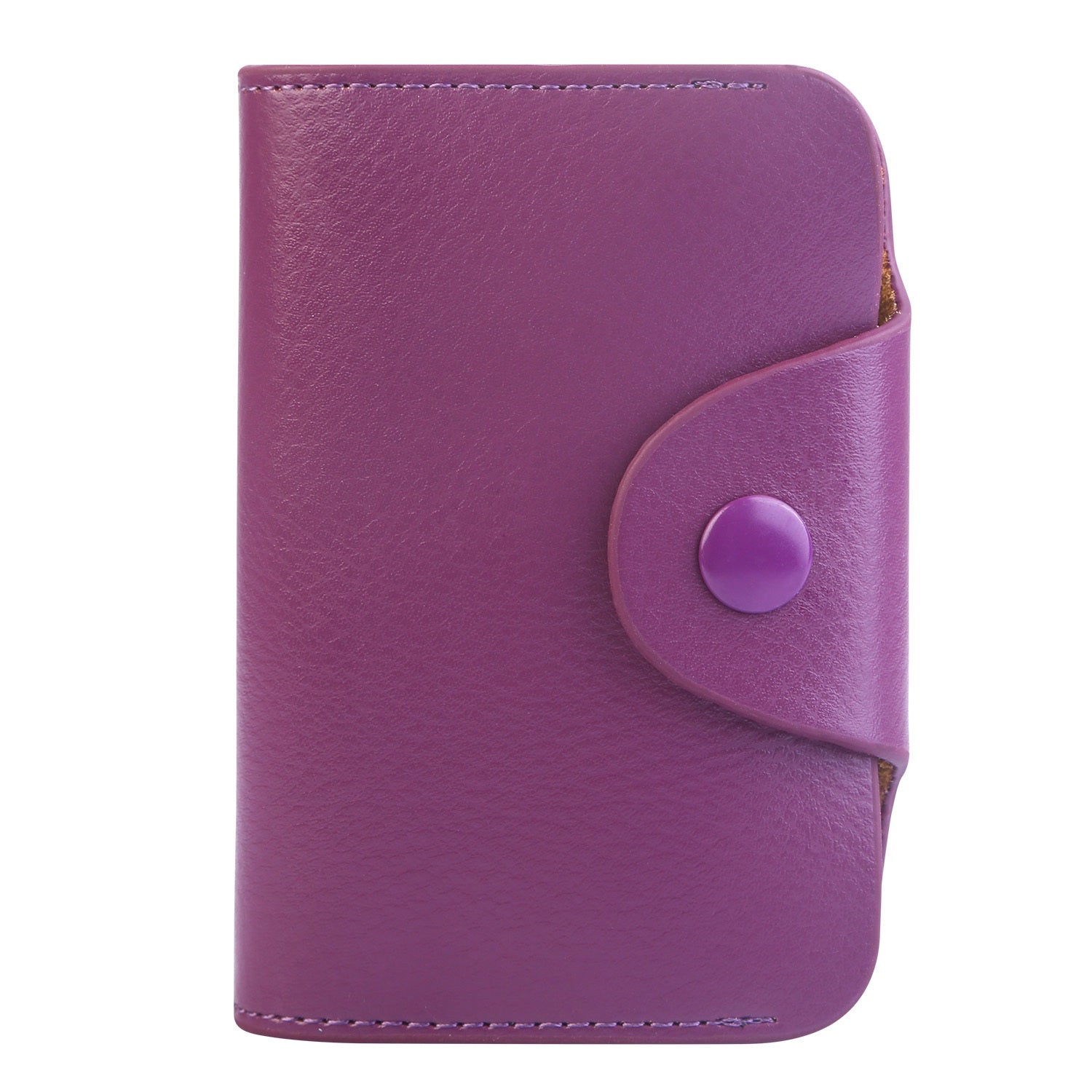 Credit Card Holder Wallet PU Leather Snap Closure Purse Accordion Case with 12