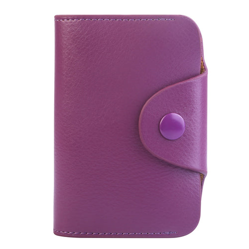 Credit Card Holder Wallet PU Leather Snap Closure Purse Accordion Case with 12