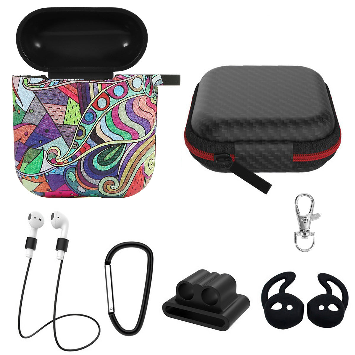 Silicone Case for Apple AirPod 1 2 AirPods Protective Cover Skin w/Strap Ea 3995