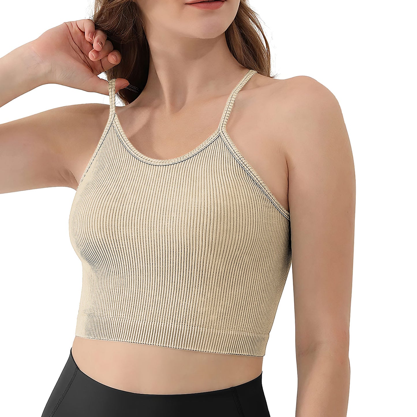 3 Pack Women Crop Basic Tank Top Ribbed Knit Sleeveless Round Neck 9 Color