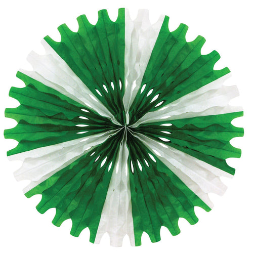 Beistle Green and White Art-Tissue Fan - St. Patricks | Party Supply