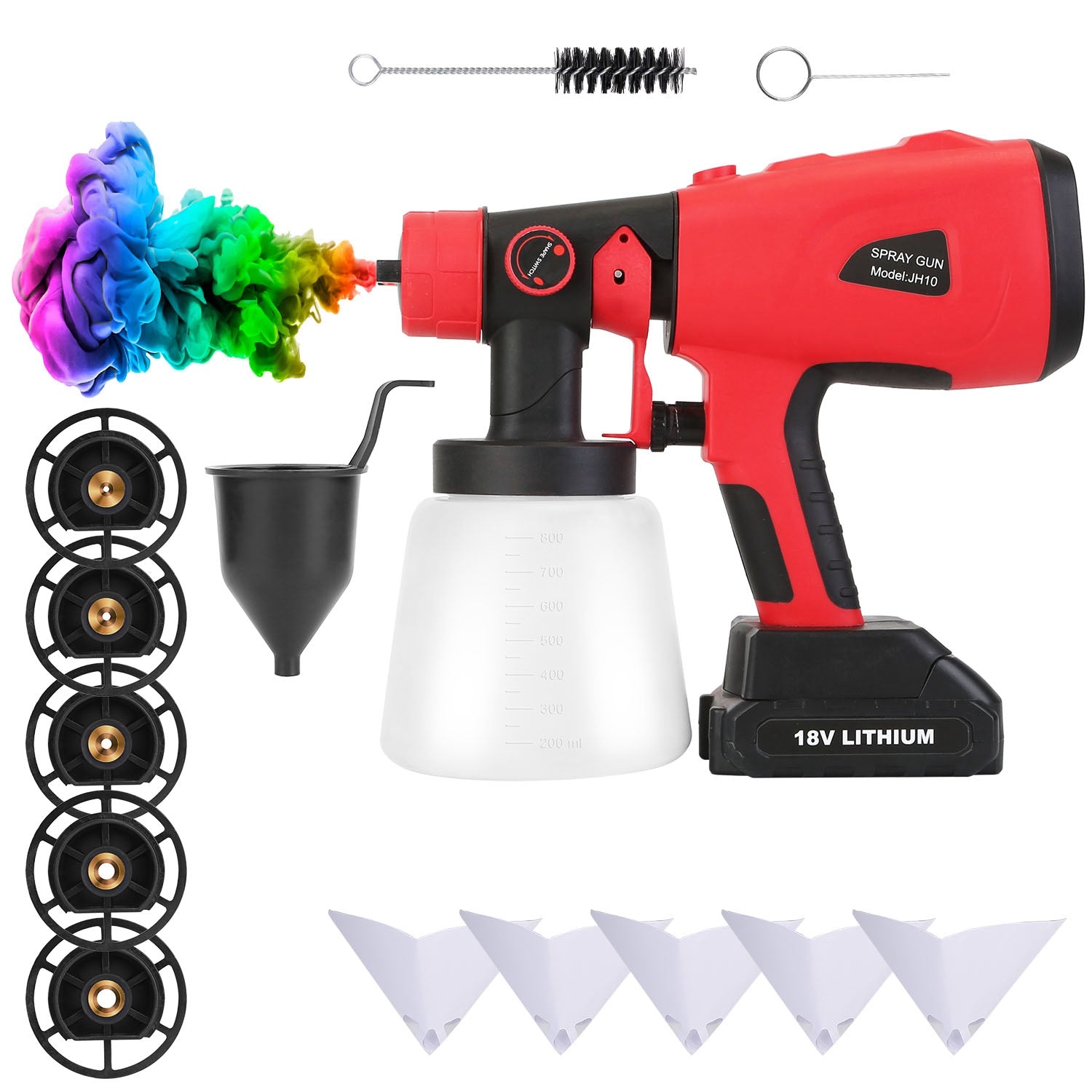 Portable Battery Powered Electric Paint Sprayer HVLP Spray Painting Gun