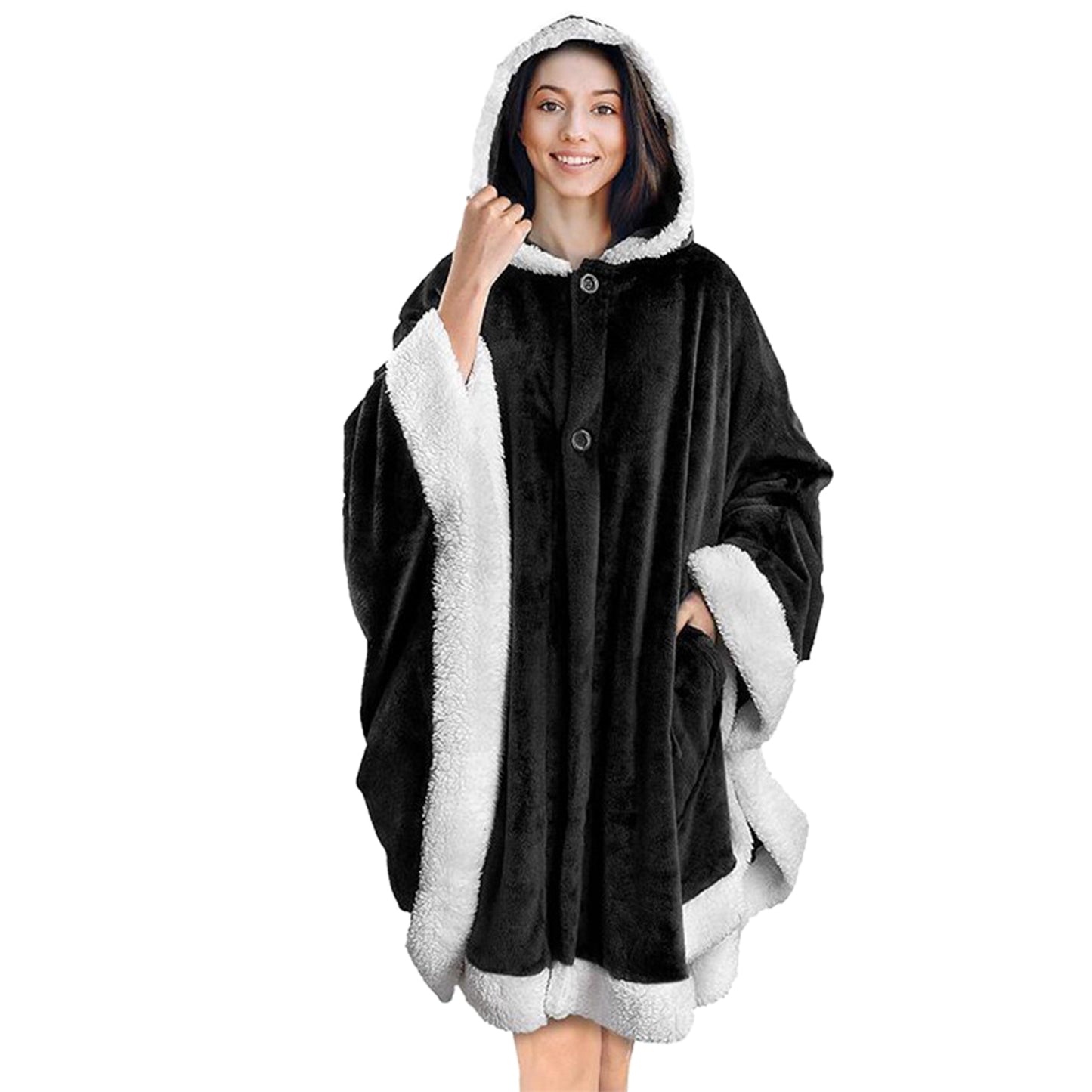 Hoodie Blanket Wrap Wearable Hoodie Snuggle Robe Sweatshirt Soft Lined Cuddle