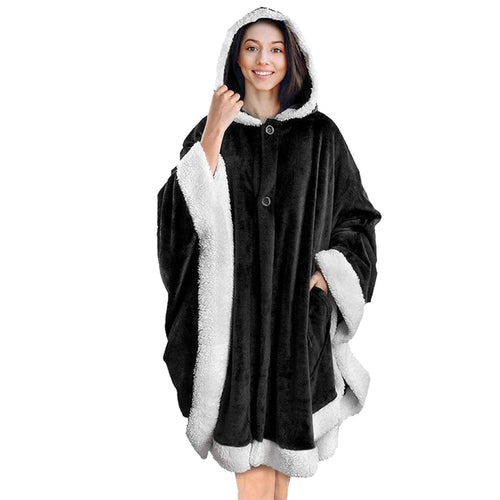 Hoodie Blanket Wrap Wearable Hoodie Snuggle Robe Sweatshirt Soft Lined Cuddle