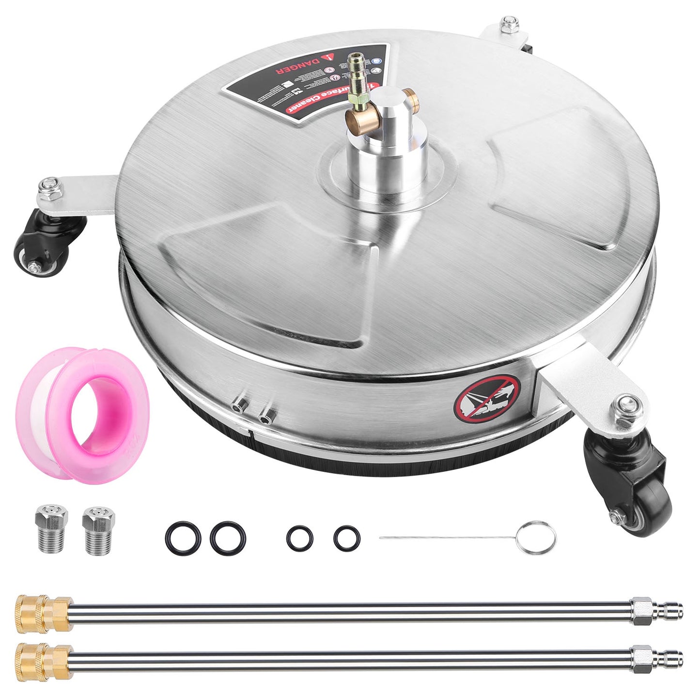 15in High Pressure Washer Flat Surface Cleaner 4000PSI Stainless Steel Disc