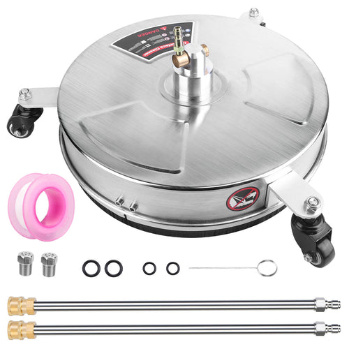 15in High Pressure Washer Flat Surface Cleaner 4000PSI Stainless Steel Disc