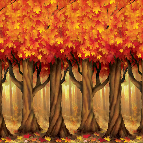 Beistle Fall Trees Backdrop - Thanksgiving/Fall | Party Supply | Decoration