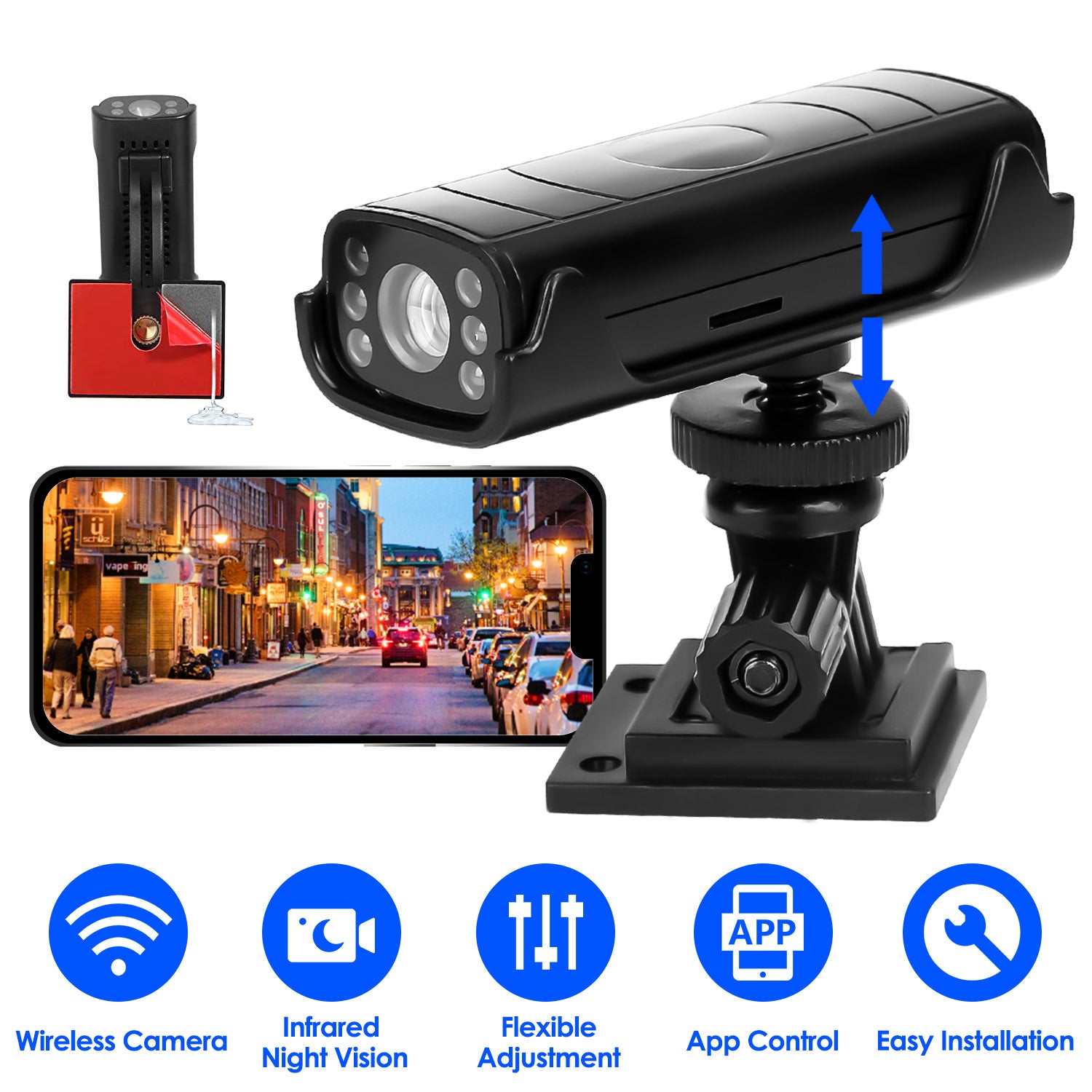 Wireless Camera Reverse Hitch Guide Camera Vehicle Backup Rechargeable Camera