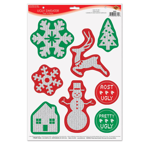 Beistle Ugly Sweater Peel 'N Place - Christmas/Winter | Party Supply