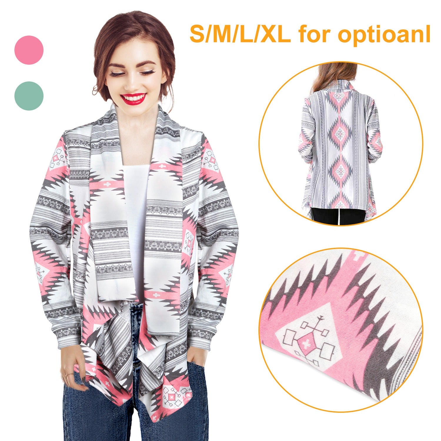 Women Open Front Cardigan Long Sleeve Shawl Neck Breathable Cardigan Well