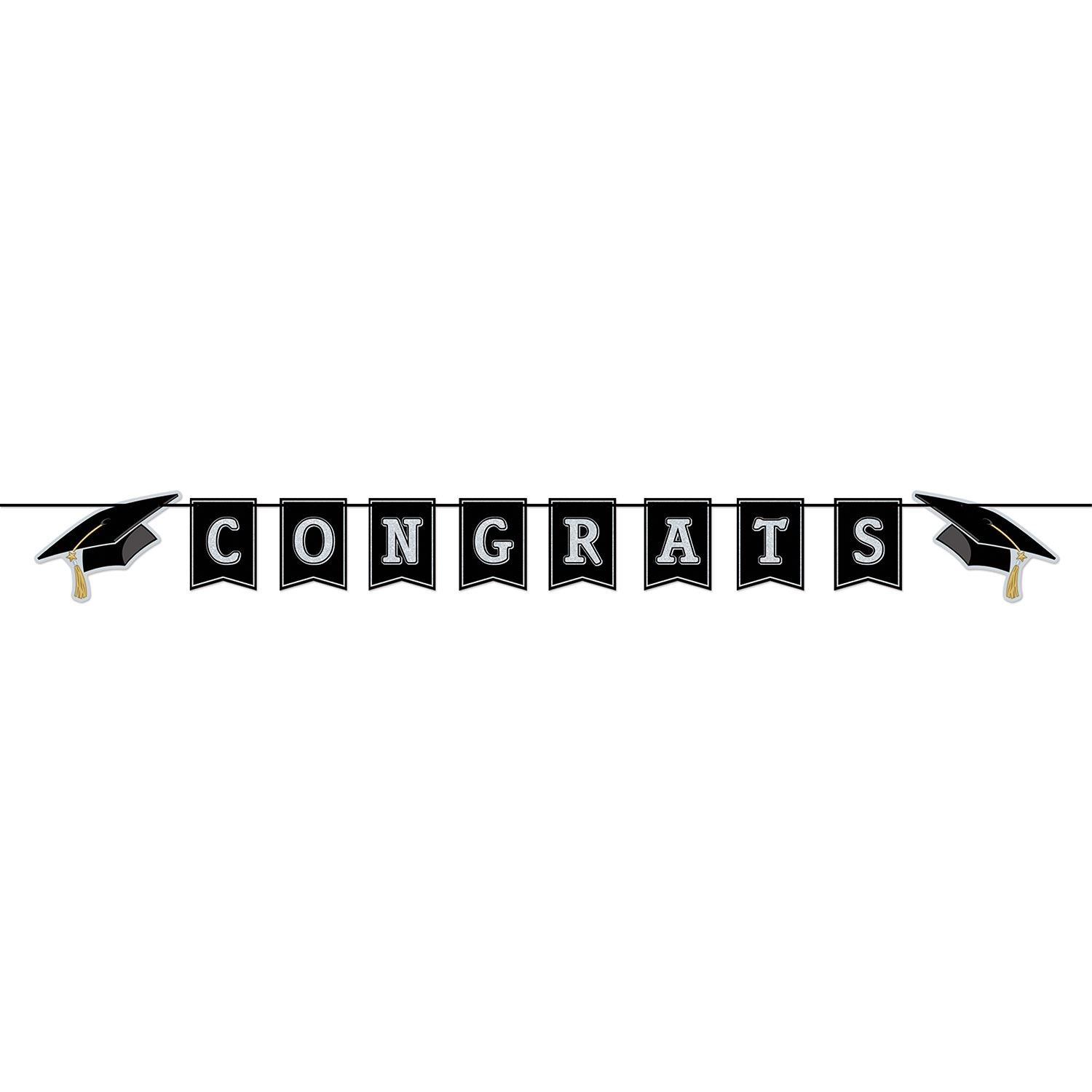 Beistle Congrats Grad Pennant Banner - Graduation | Party Supply | Decoration