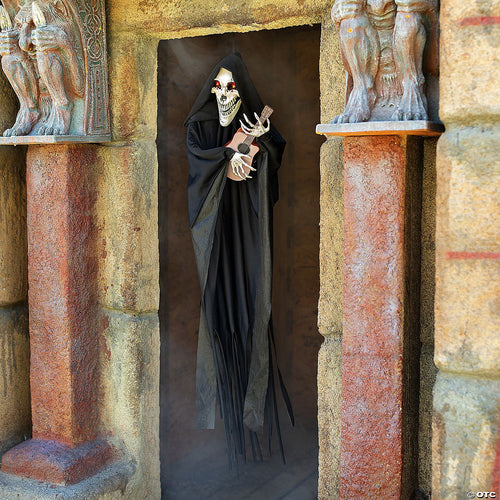 13 3/4" x 47 1/4" Hanging Animated Singing Reaper with Guitar Halloween