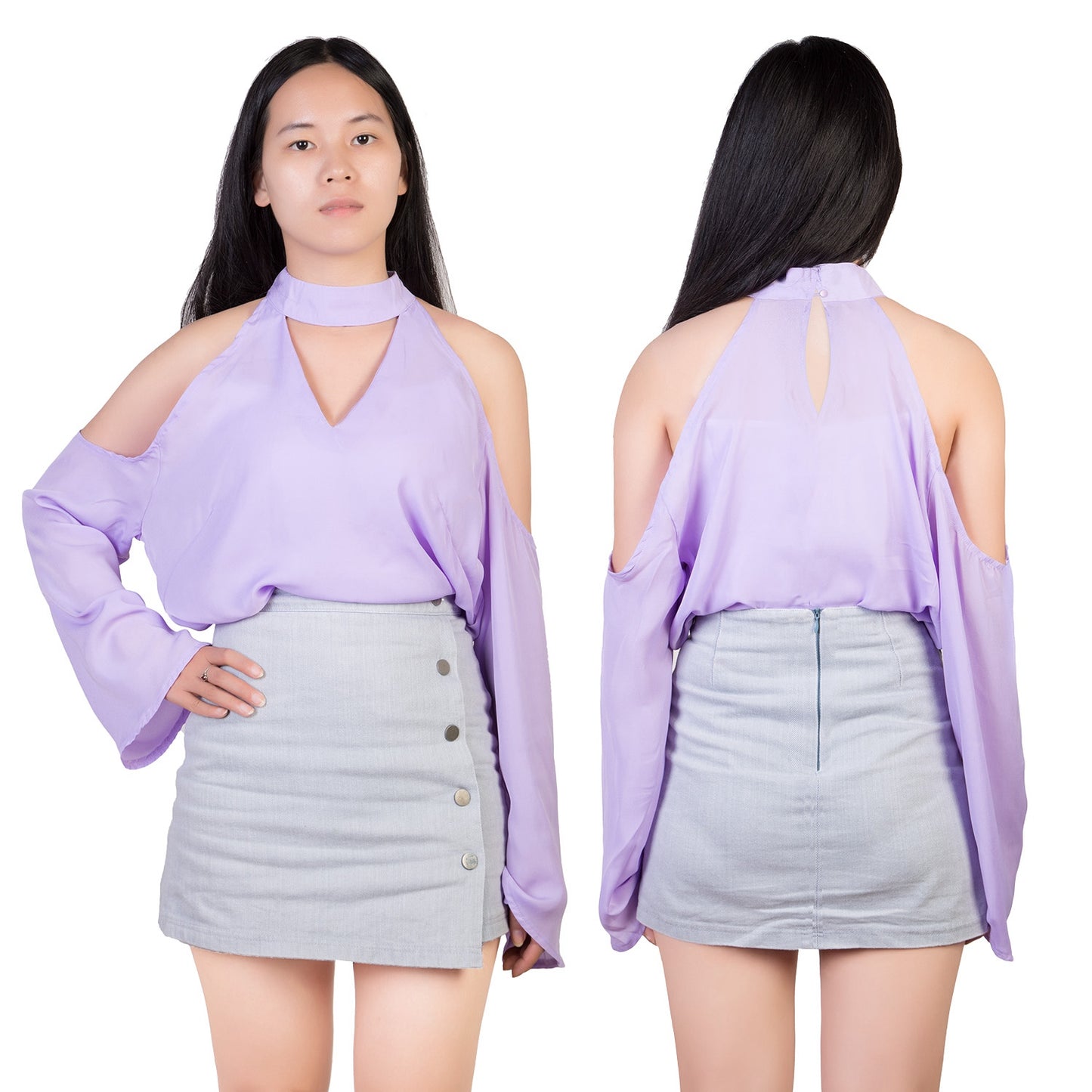 Women s Sexy Off The Shoulder Blouses Cold Shoulder Tops V-Neck Long Sleeve
