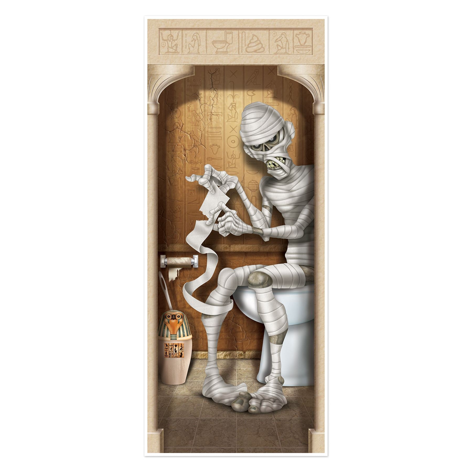 Beistle Mummy Restroom Door Cover - Halloween | Party Supply | Decoration