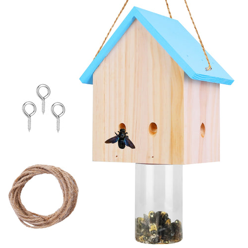 Wood Carpenter Bee Trap Outdoor Natural Pine Wood Outdoor Hanging Wooden Bee