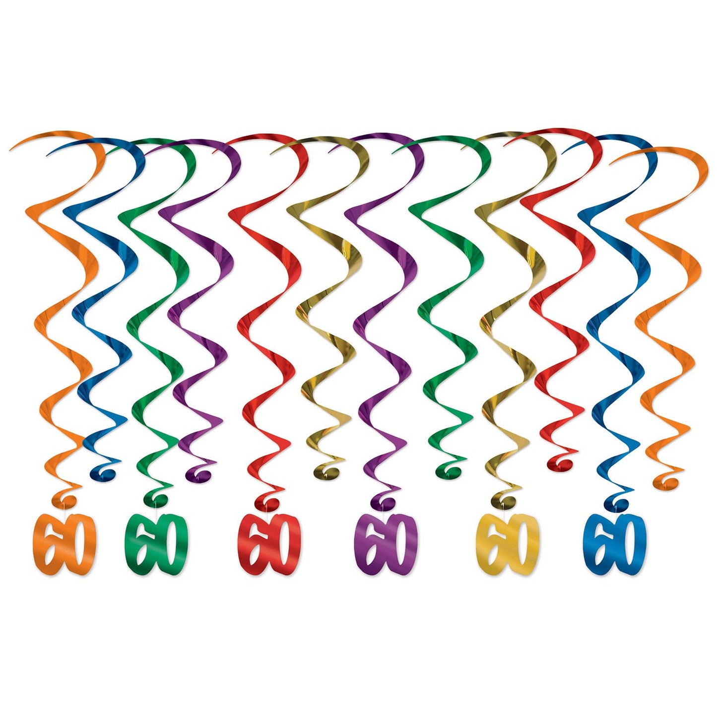 Beistle '60' Whirls - 12 Piece - Birthday-Age Specific | Party Supply