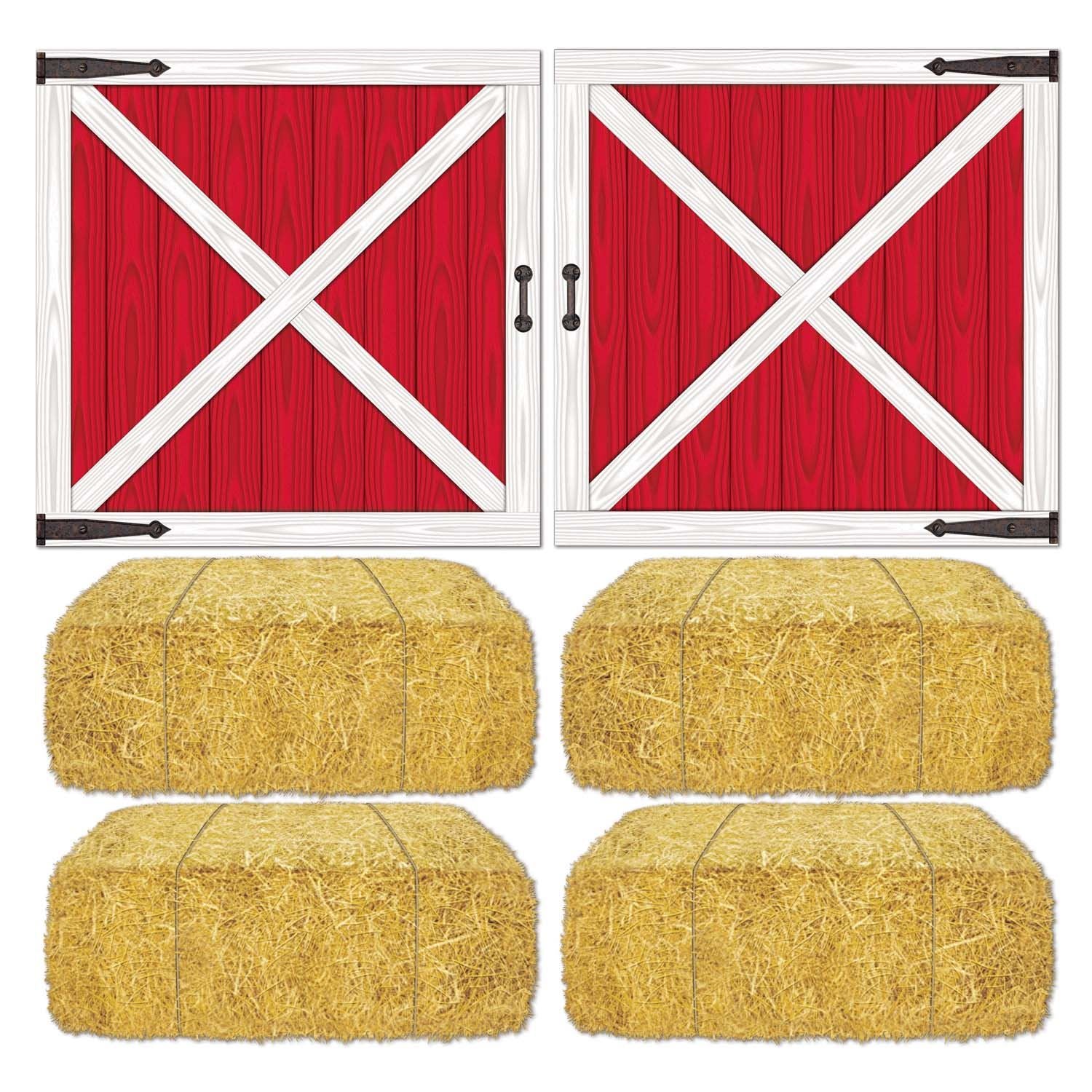 Beistle Barn Loft Door & Hay Bale Props - Farm | Party Supply | Decoration