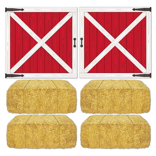 Beistle Barn Loft Door & Hay Bale Props - Farm | Party Supply | Decoration