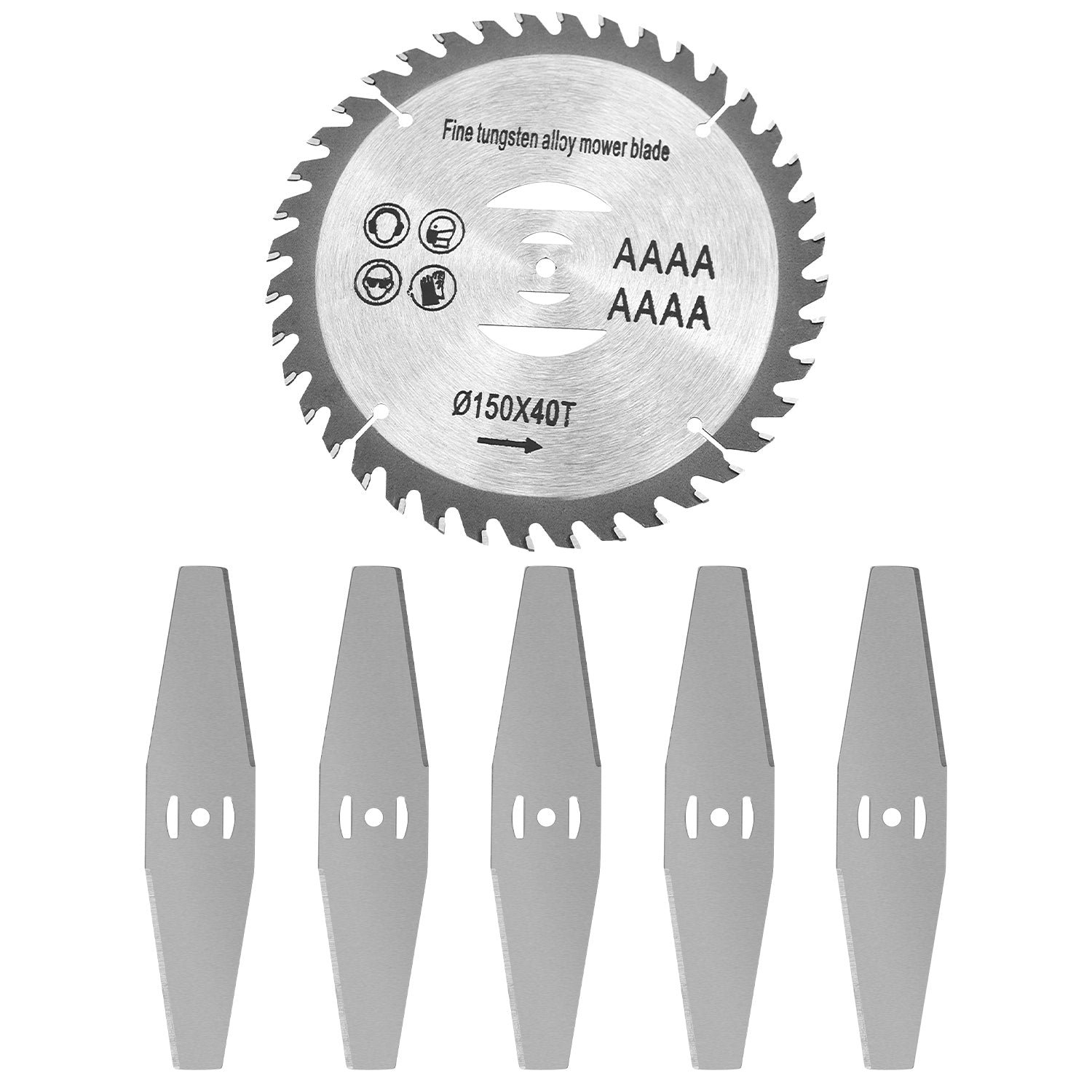 6Pcs High Carbon Steel Alloy Weed Cutter Attachments 5Pcs Metal Blades 1Pc