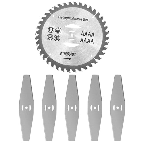 6Pcs High Carbon Steel Alloy Weed Cutter Attachments 5Pcs Metal Blades 1Pc