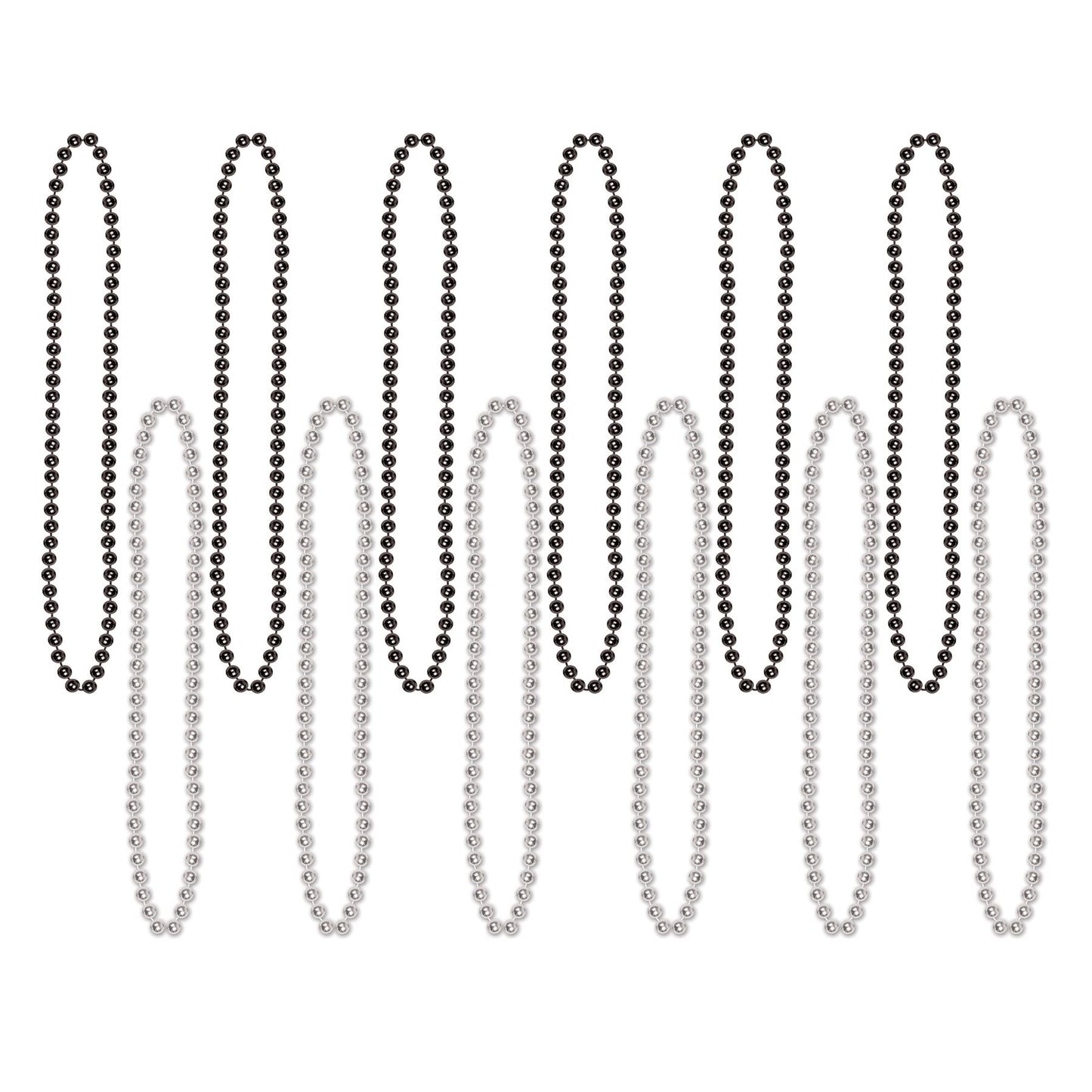 Beistle Black and Silver Party Beads - General Occasion | Party Supply
