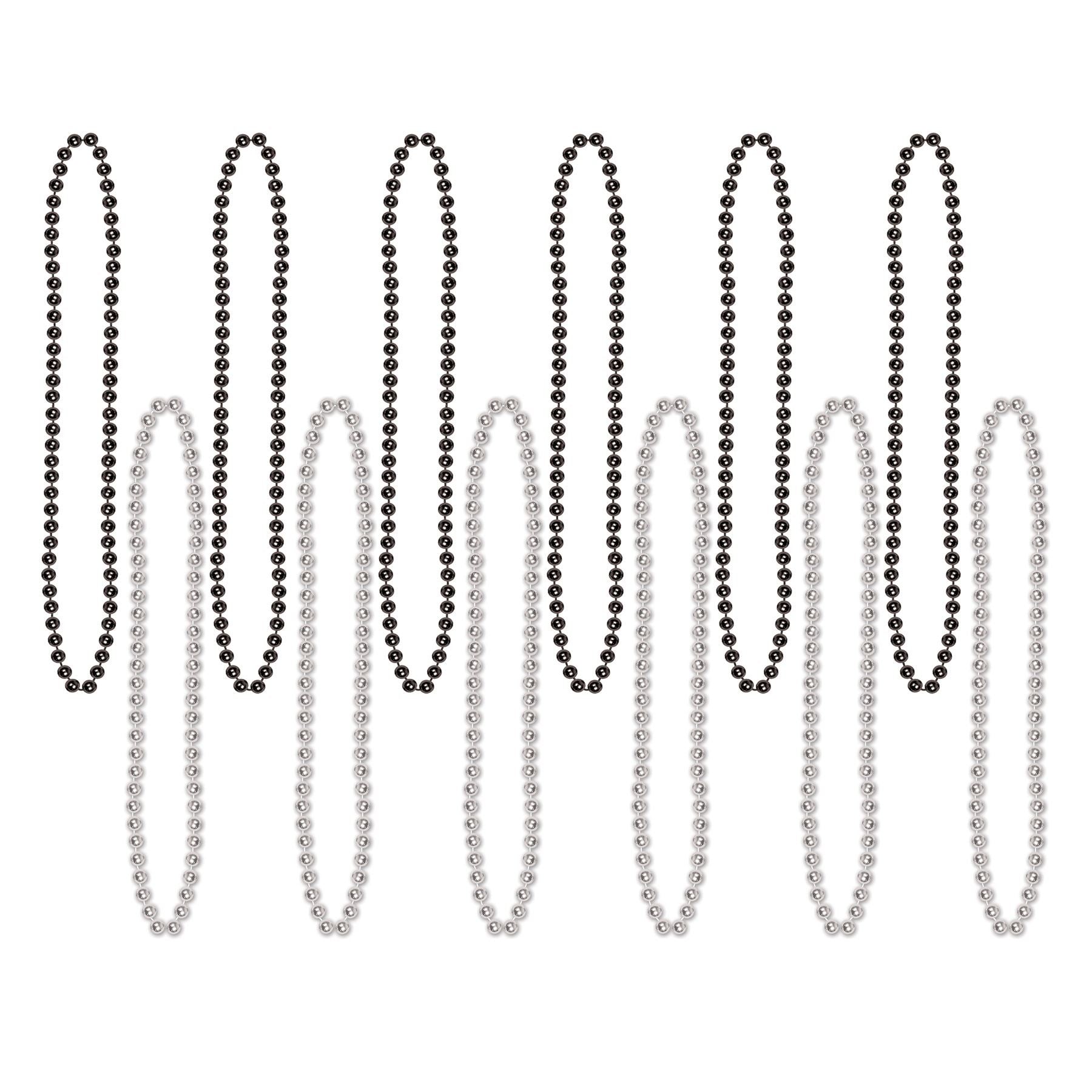 Beistle Black and Silver Party Beads - General Occasion | Party Supply