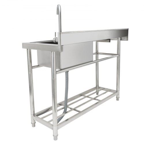 Stainless Steel Utility Sink Free Standing Single Bowl Commercial Kitchen
