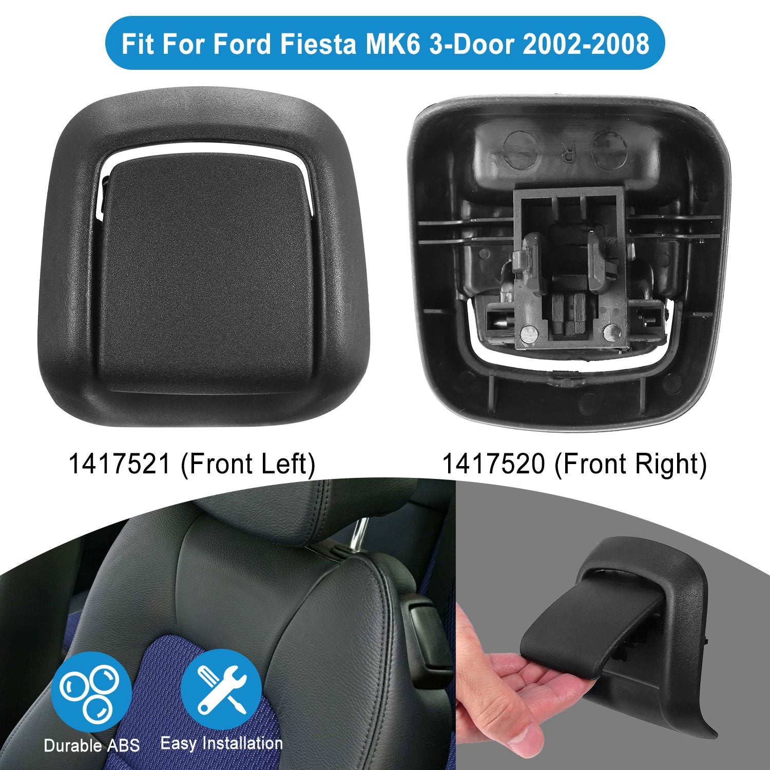 1 Pair Car Seat Release Handles for Ford Fiesta MK6 2002-2008 Auto Seat