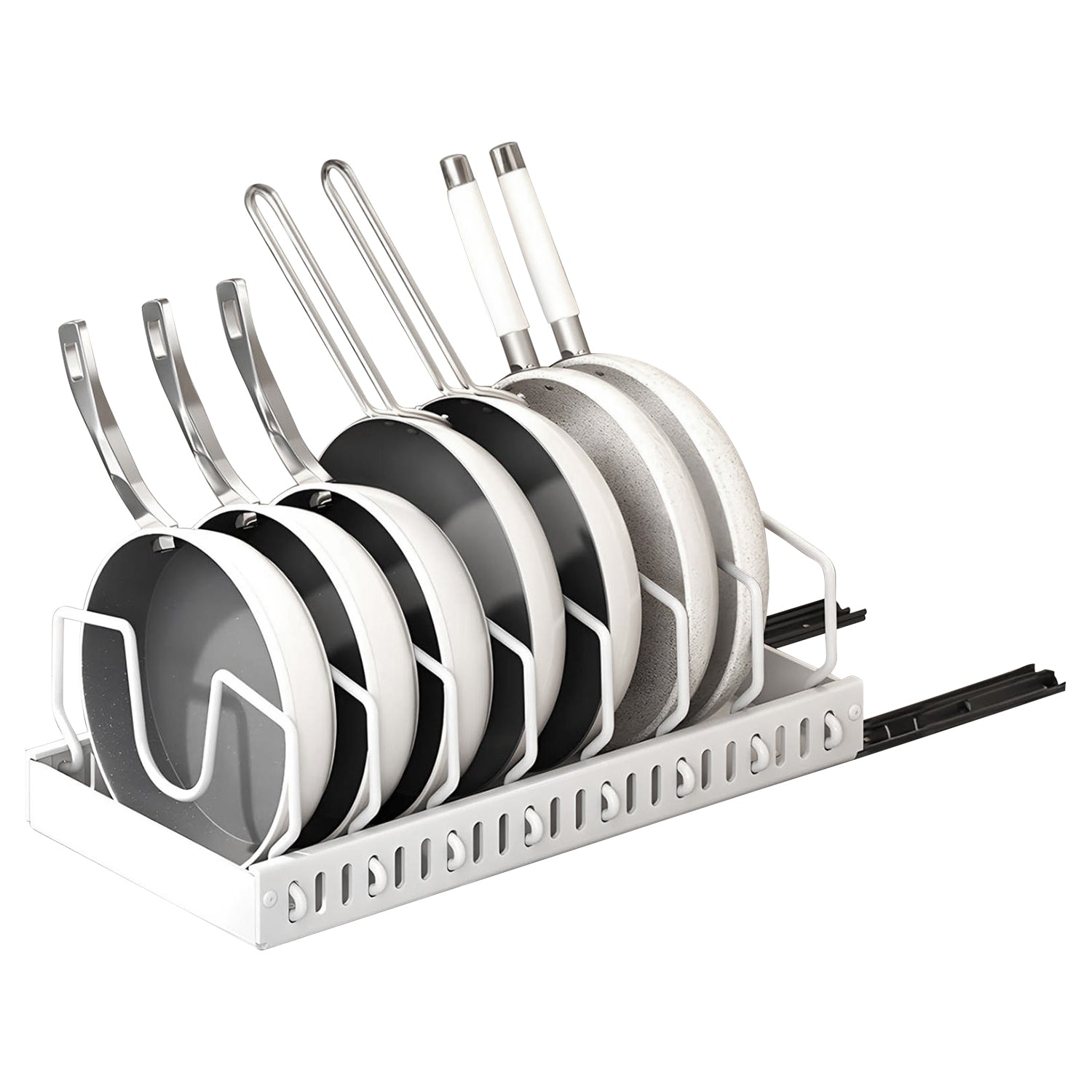 Pull Out Pots And Pans Organizer Under Cabinet With 8 Adjustable Dividers 9917