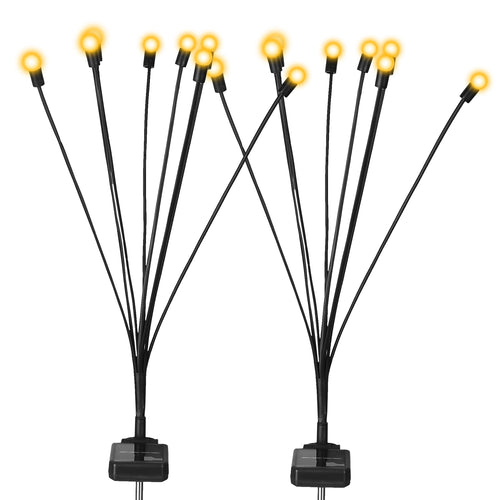 2Pcs Solar Firefly Lights Swaying Decorative Pathway Lamp IP65 Waterproof 7214