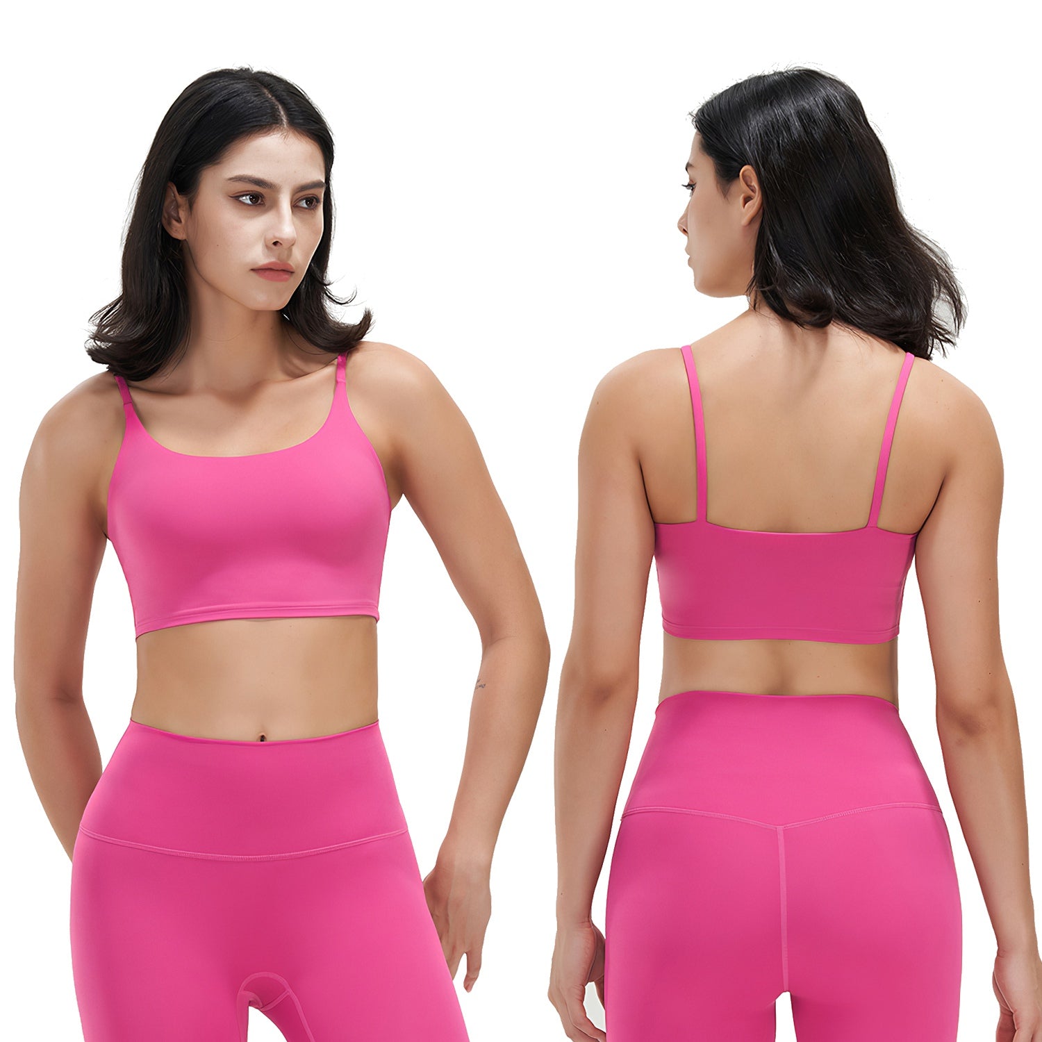 Women Strap Sport Bras Padded Strappy Crop Square Neck Low Impact Bras Sexy