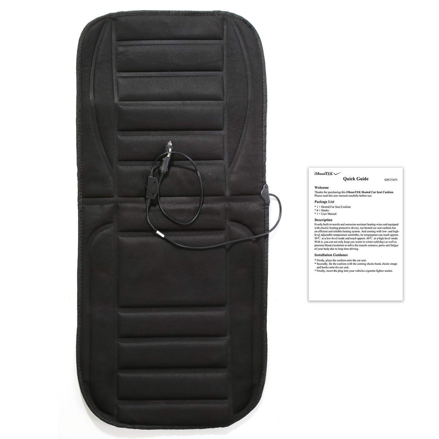 Heated Car Seat Cushion 12V Auto Seat Cover Warmer with Adjustable Temperature