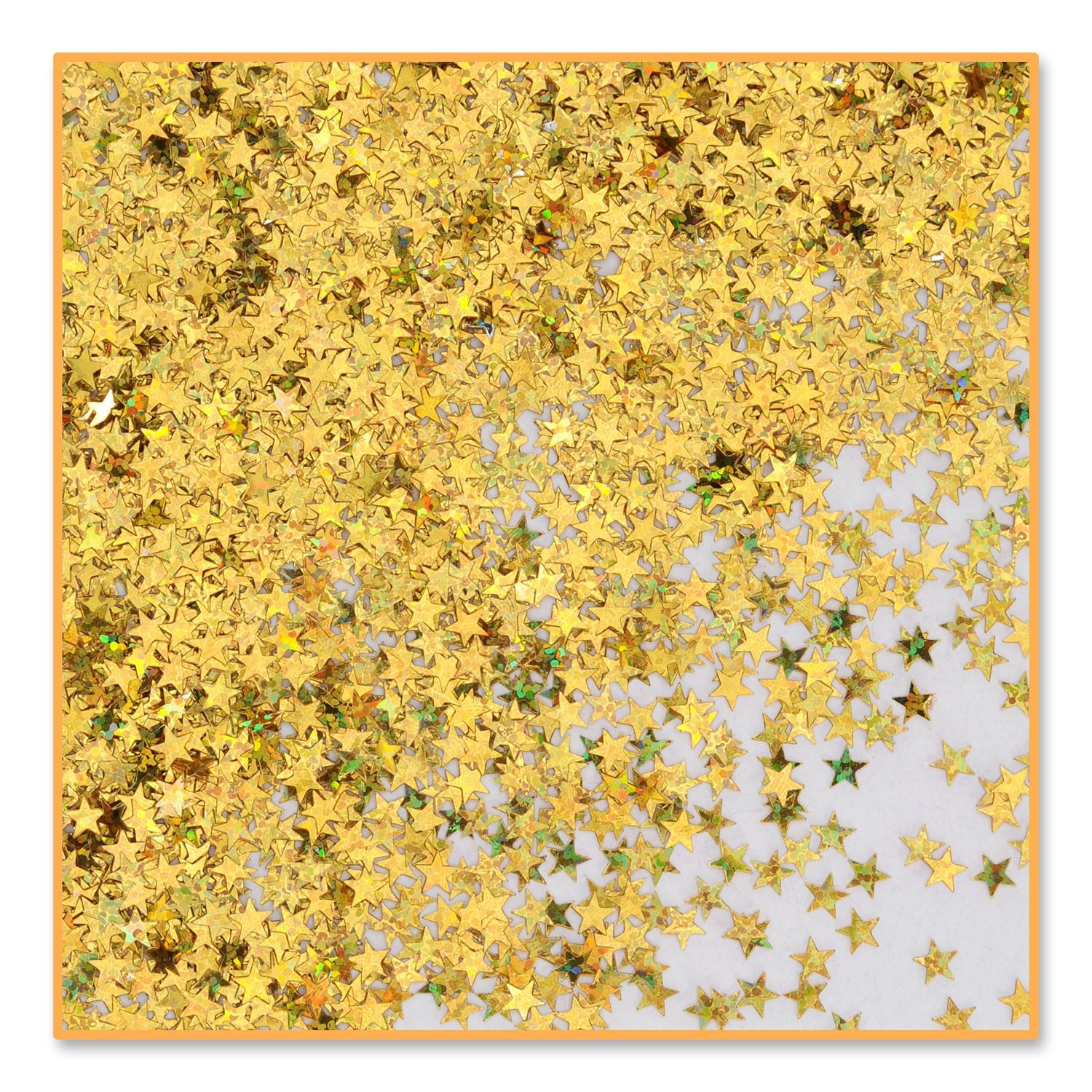 Beistle Gold Holographic Stars Confetti - General Occasion | Party Supply