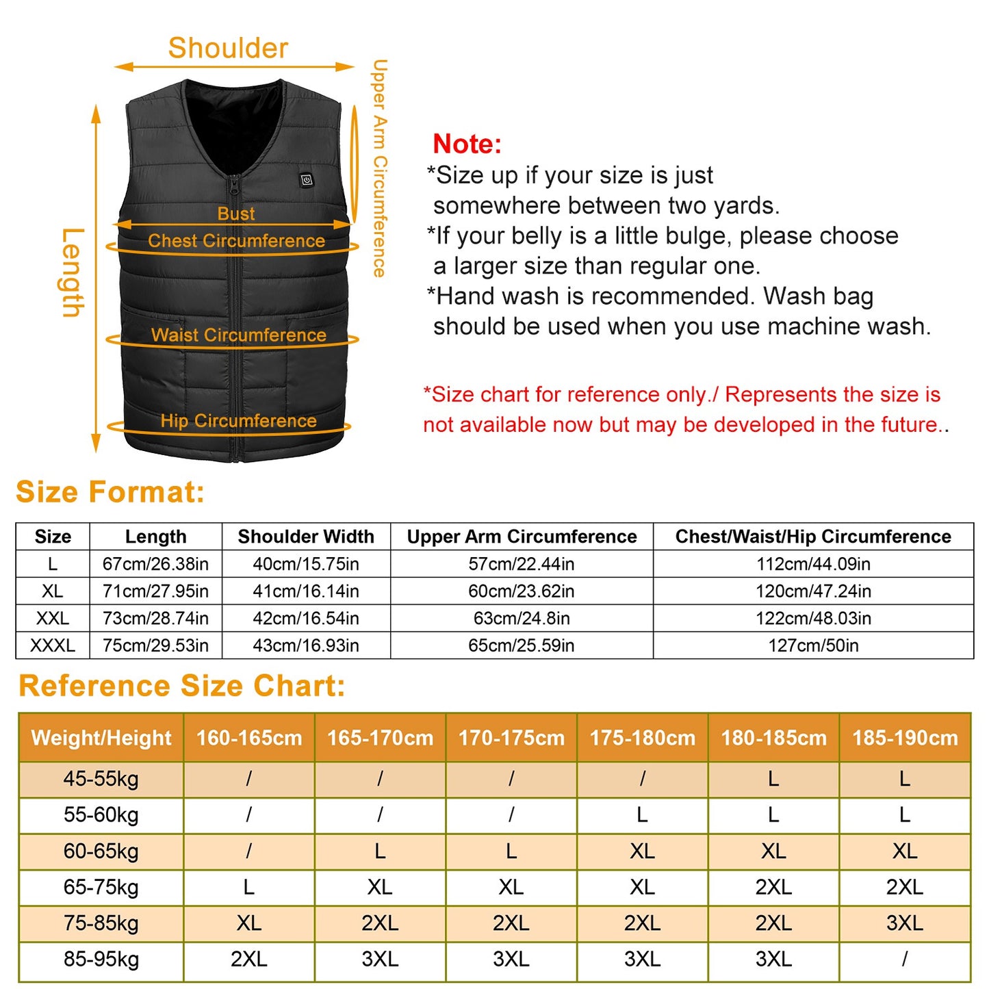Heat Jacket Vest 3 Heating Gear Adjustable USB Heated Vest Warm Heat Coat Vest