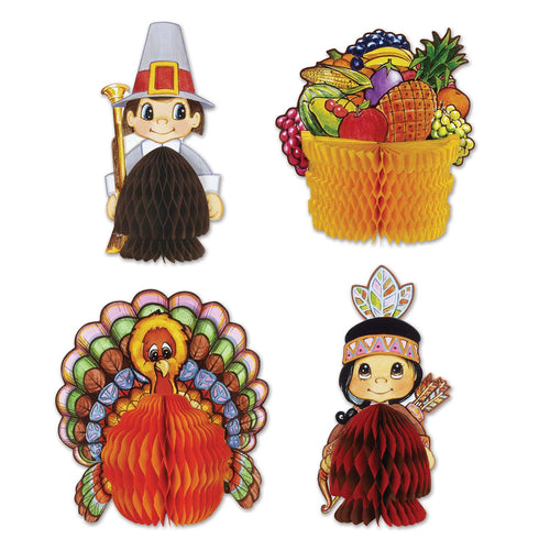 Beistle Thanksgiving Playmates (4/pkg) - Party Supply Decorations