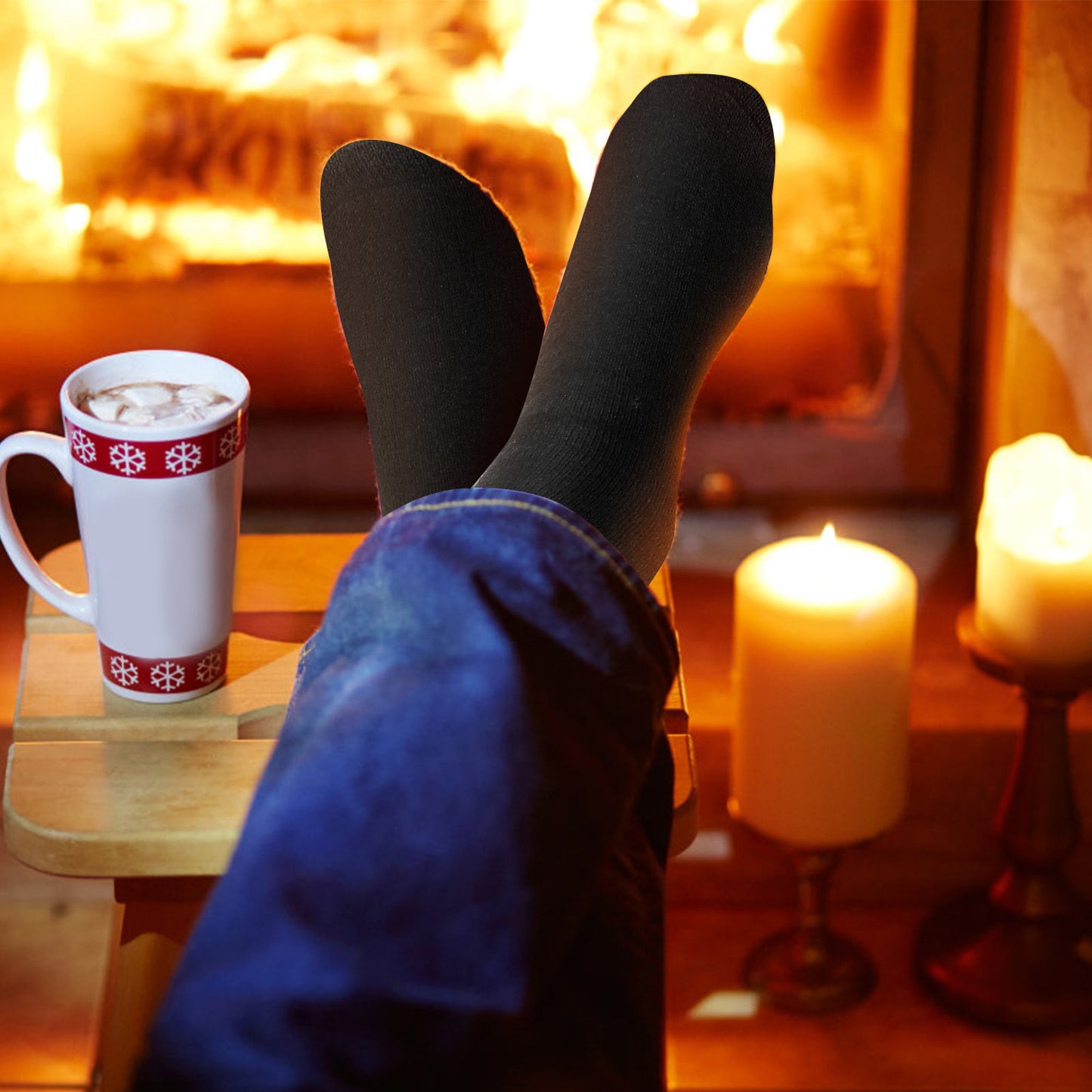 3 Pairs Men Warm Wool Socks Soft Cozy Winter Thermal Socks For Men Thick