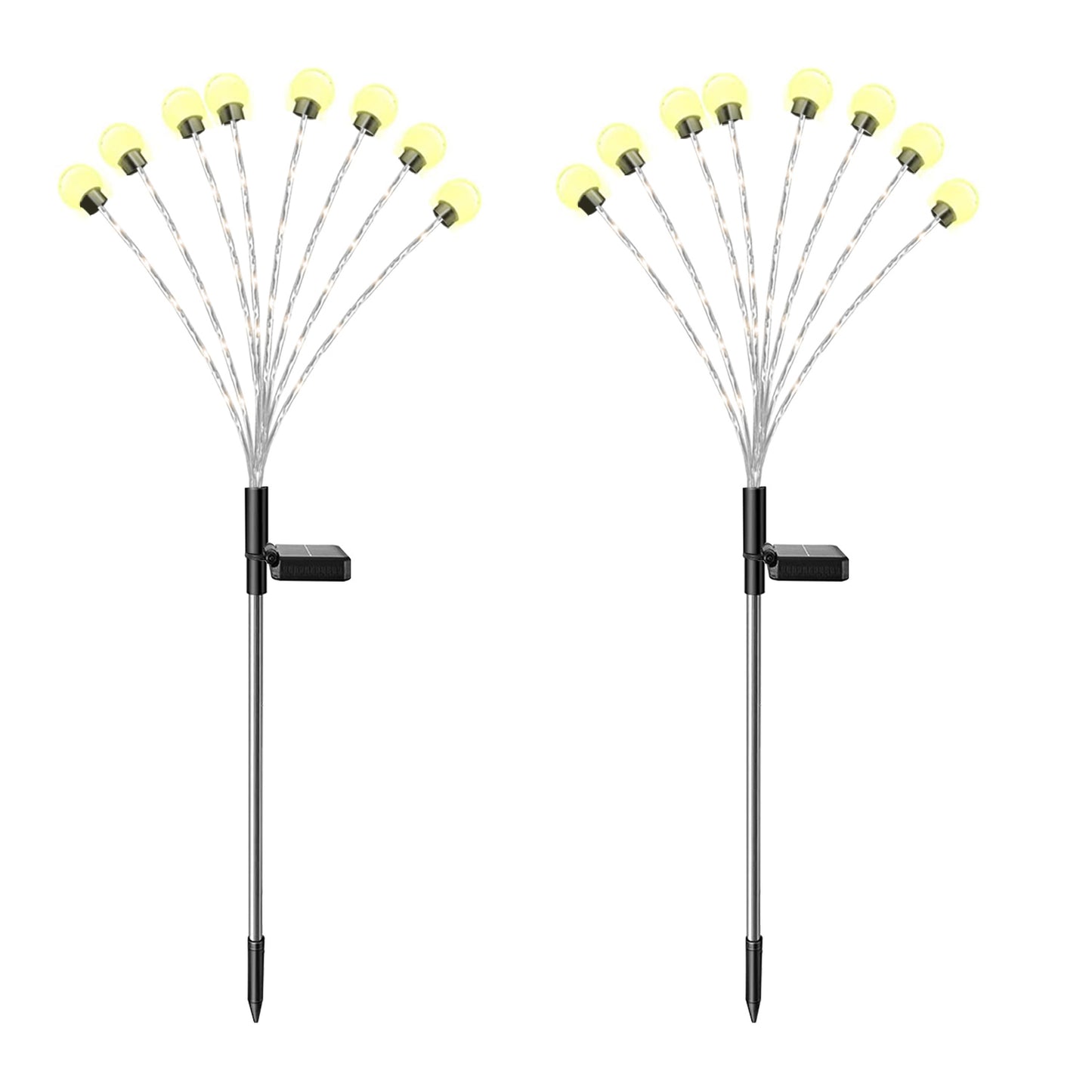 2Pcs Solar Firefly Lights Swaying Decorative Pathway Stake Lamp IP65 Waterp 8397