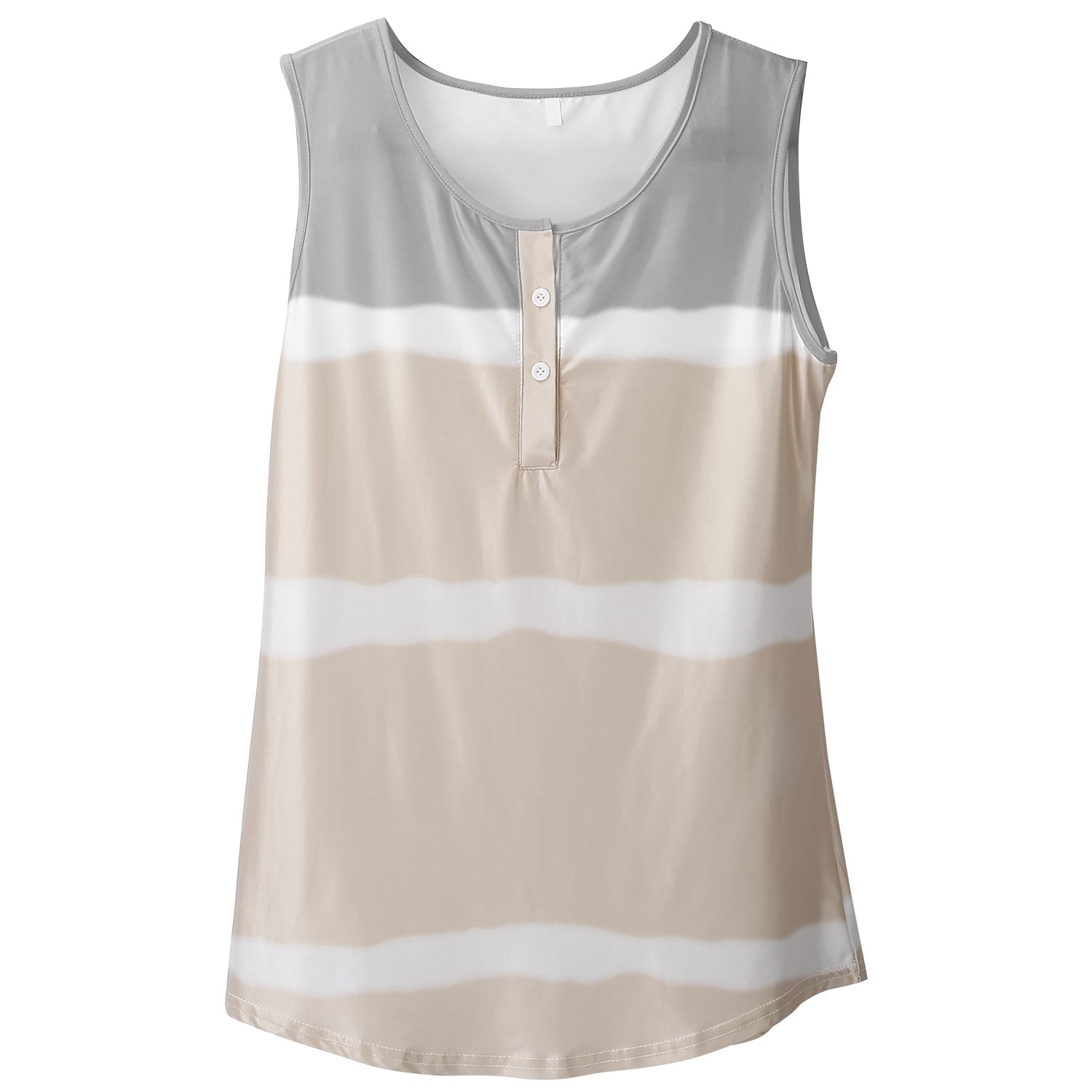 Women Tie-dye Sleeveless Tank Tops Summer Loose T Shirts Tops Button Down